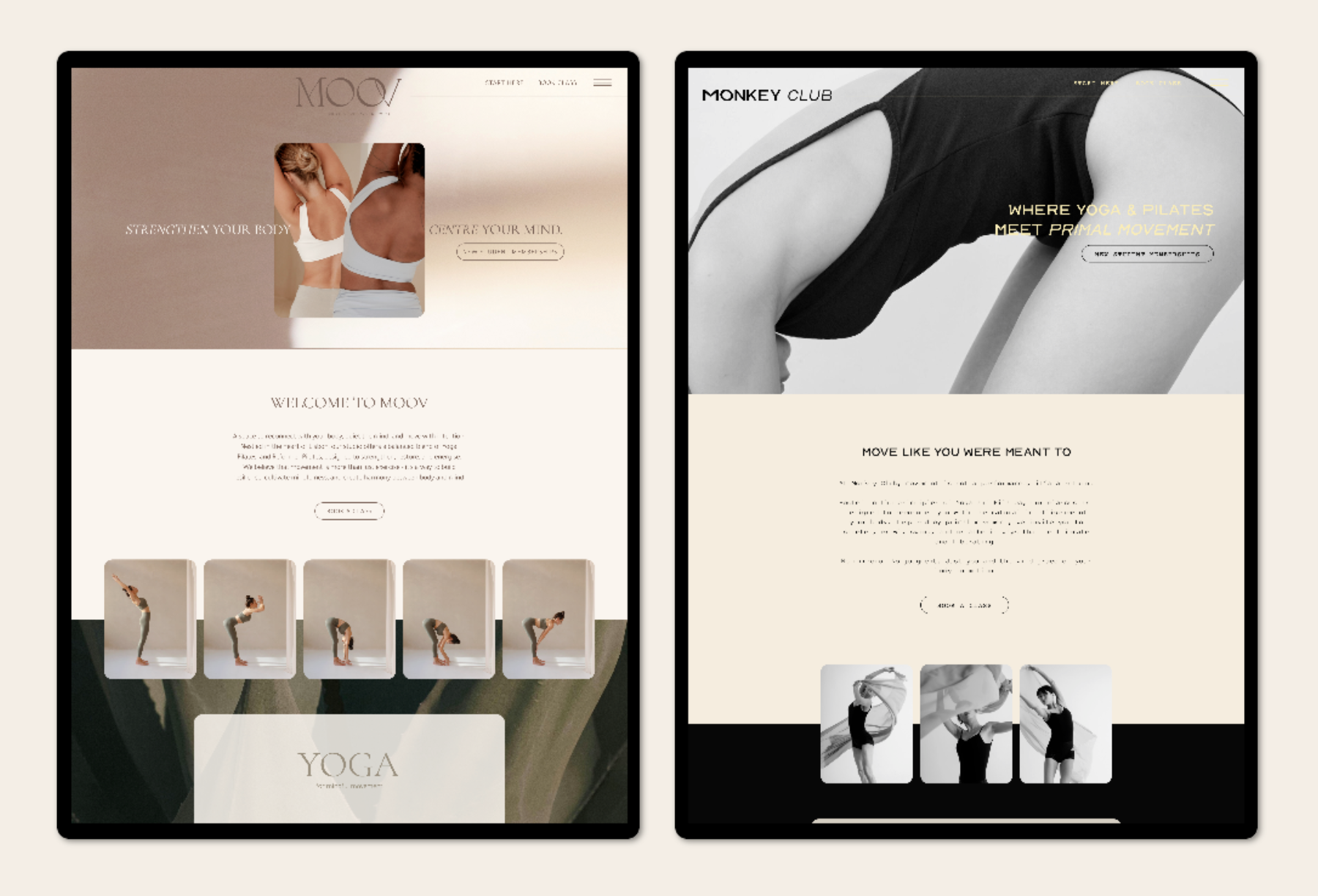 Website Templates for Pilates & Yoga Studios